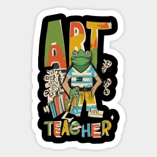 Art teacher funny cute victor design Sticker